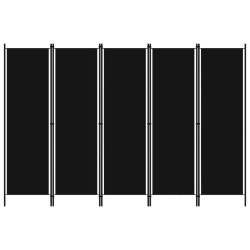 Divisão de quarto com 5 painéis 250x180 cm preto