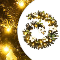 Grinalda de natal com luzes LED 2,7 m PVC preto