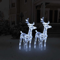 Renas de natal 2 pcs 80 luzes LED acrílico branco frio