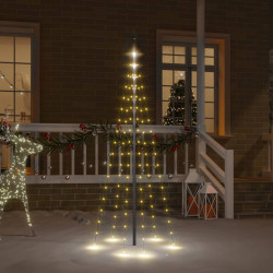 Árvore de natal mastro de bandeira 108 leds 180cm branco quente