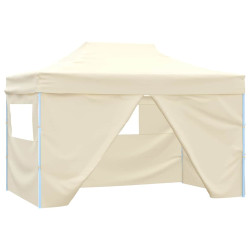 Tenda pop-up dobrável com 4 paredes laterais 3x4,5 m branco nata