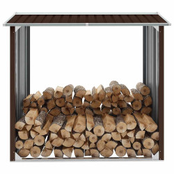 Abrigo para arrumação de troncos aço 172x91x154 cm castanho