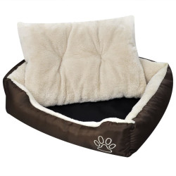 Cama para cães quente com almofadão acolchoado l