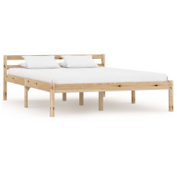 Estrutura de cama 140x200 cm madeira pinho maciço