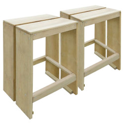Bancos de bar para exterior 2 pcs pinho impregnado