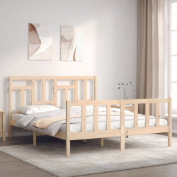 Cama sem colchão 160x200 cm madeira de pinho maciça