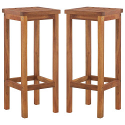 Bancos de bar 2 pcs madeira de acácia maciça