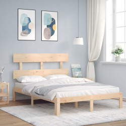 Cama sem colchão 140x190 cm madeira de pinho maciça