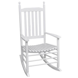 Cadeira de baloiço com assento curvo madeira branco