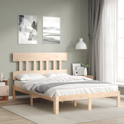 Estrutura de cama de casal c/ cabeceira madeira maciça