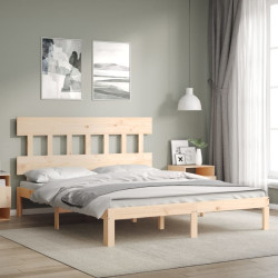 Estrutura de cama king size com cabeceira madeira maciça