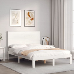 Cama sem colchão 120x200 cm madeira de pinho maciça branco