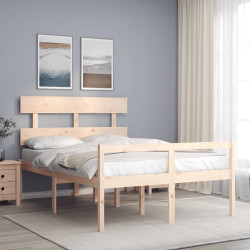 Cama para idosos com cabeceira 120x200 cm madeira maciça