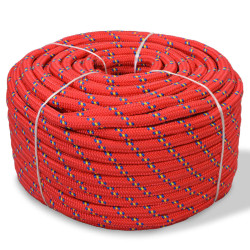Corda náutica em polipropileno 8 mm 100 m vermelho
