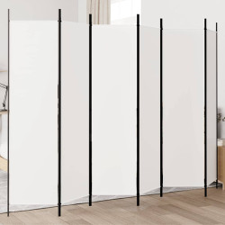 Biombo com 6 painéis 300x200 cm tecido branco