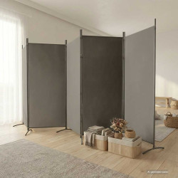 Divisória de quarto com 5 painéis 433x180 cm tecido antracite