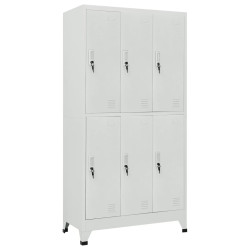 Cacifo com 6 compartimentos aço 90x45x180 cm cinzento