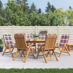 Cadeiras de jardim reclináveis c/ almofadões 6 pcs teca maciça