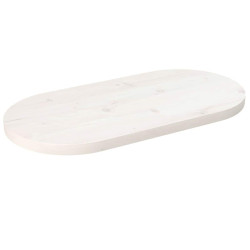 Tampo de mesa oval 80x40x2,5 cm pinho maciço branco
