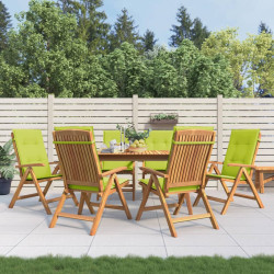 Cadeiras de jardim reclináveis c/ almofadões 6 pcs teca maciça