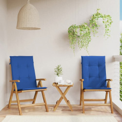 Cadeiras de jardim reclináveis c/ almofadões 2 pcs teca maciça
