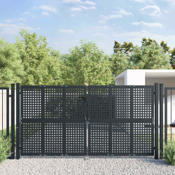 Portão de jardim em aço antracite 300x125 cm