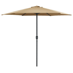 Guarda-sol jardim c/ poste alumínio 270x246cm cinza-acastanhado