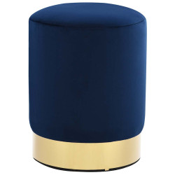 Banco 28 x 36 cm veludo azul e dourado