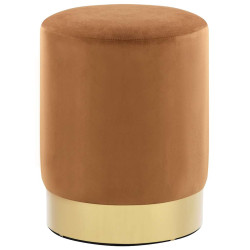 Banco 28 x 36 cm veludo castanho e dourado