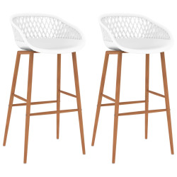 Cadeiras de bar 2 pcs branco
