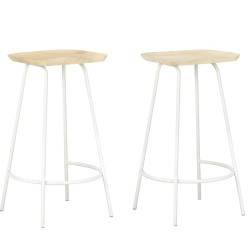 Bancos de bar 2 pcs madeira de mangueira maciça