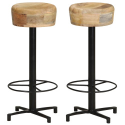 Bancos de bar 2 pcs 76 cm madeira de mangueira maciça