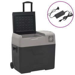 Mala térmica c/ rodas e adaptador 40l polipropileno preto/cinza