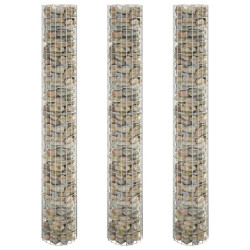 Canteiro elevado/cesto gabião circular 3pcs ø30x200cm aço galv.