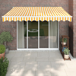 Toldo retrátil automático 3,5x2,5 m amarelo e branco