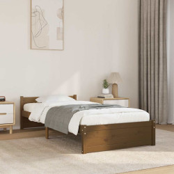 Estrutura cama pequena solteiro 75x190 cm madeira castanho mel