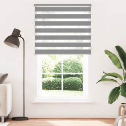 Cortina zebra, 120,9 x 230 cm, largura do tecido 116,7 cm, cinza