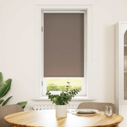 Cortina de rolo blackout, 64,4 x 120 cm, largura do tecido 60 cm, cor café.
