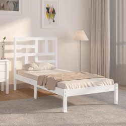 Estrutura de cama 90x200 cm madeira maciça branco