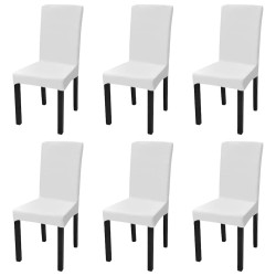 6 Pcs capas extensíveis para cadeiras branco
