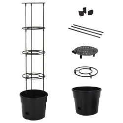 Vaso p/ cultivo de tomate ø29,5x115 cm polipropileno antracite