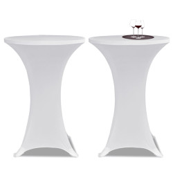 Toalha de mesa elástica ø70, branca / 2 peças