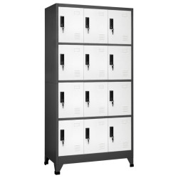 Cacifo aço 90x45x180 cm antracite e branco