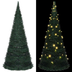 Árvore natal pop-up artificial pré-iluminada 150 cm verde