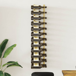 Garrafeira de parede para 36 garrafas ferro dourado