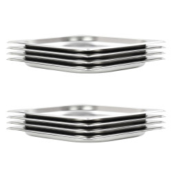 Recipientes gastronorm 8 pcs gn 1/2 20 mm aço inoxidável