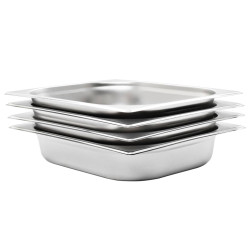 Recipientes gastronorm 4 pcs gn 1/2 65 mm aço inoxidável