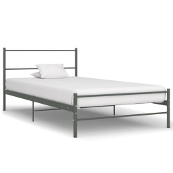 Estrutura de cama 100x200 cm metal cinzento