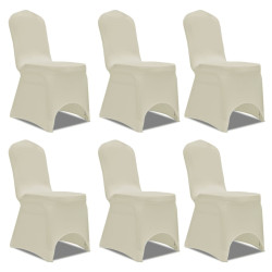 Capa elástica para cadeira / 6 peças, creme