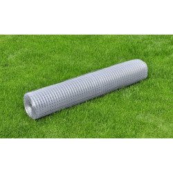 Rede de arame p/ galinheiro 25x1 m aço galvanizado prateado